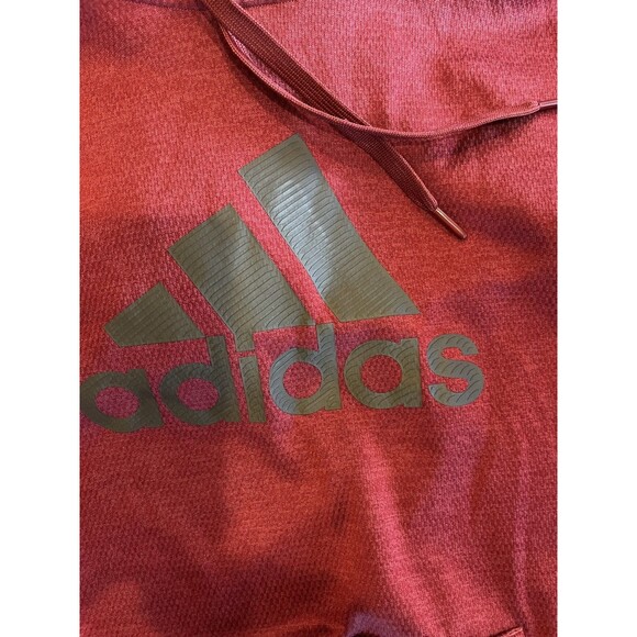 Adidas Climawarm Burgundy NWOT Hoodie Pullover Sweatshirt Mens Sz L DH9012 - Picture 5 of 8